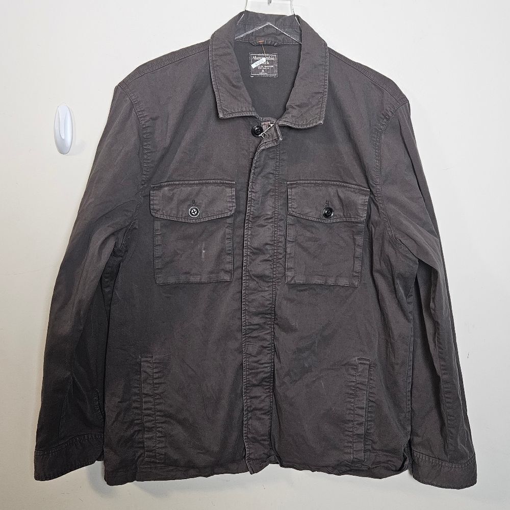Abercrombie & Fitch Y2K Military Style Flack Safari Shirt Utility Jacket XL Brow